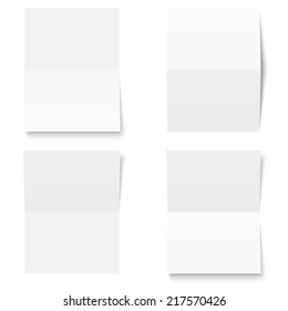 Set - blank sheet of white paper - folded