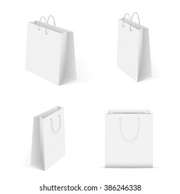 Set of blank shopping package isolated on white background, illustration.