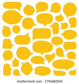 Set of blank speech bubble in flat design, sticker for chat symbol.