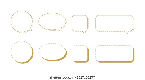 Set of blank speech bubble isolated on white background. Vector illustration. Collection