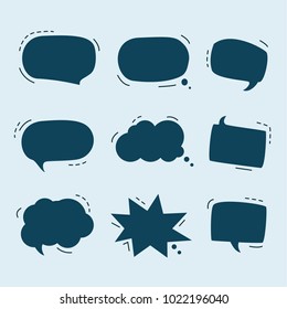 Set of blank speech bubbles set