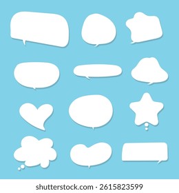 set of blank speech bubbles chat vector template