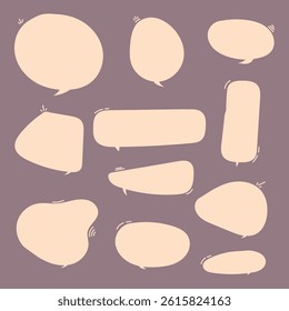 set of blank speech bubbles chat vector template