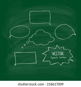 Set of blank speech bubbles with space for text. Hand drawn elements for your design.