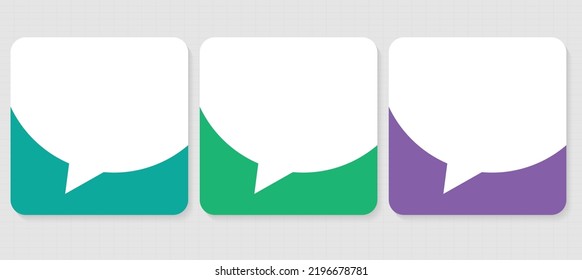 Set of blank speech bubbles templates Empty text box claim frame with copy space Borders with separate quotation marks on the background. Square format for social media posts. Empty Quote Frames.