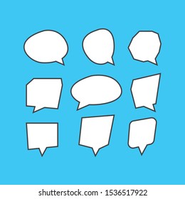 Set of blank speech bubbles. Vector icon template