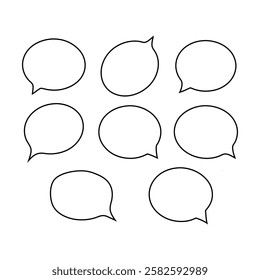 set of  Blank Speech Bubbles Vector Set – Isolated Empty Dialogue Text Illustrations