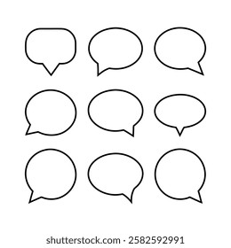 set of  Blank Speech Bubbles Vector Set – Isolated Empty Dialogue Text Illustrations
