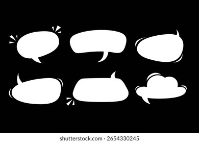 Conjunto de discursos em branco ou através de bolhas para texto, bate-papo, mensagem, diálogo de sinais ou qualquer tipo de comunicação