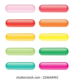 Set of blank square buttons