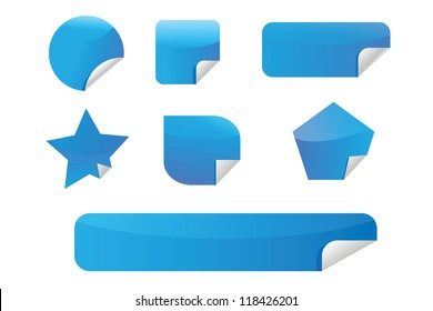 Set of  blank sticker icons-geometry