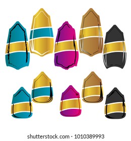 set of blank sticker label product sale banner tag isolated background