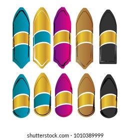 set of blank sticker label product sale banner tag isolated background