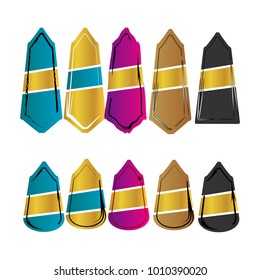 set of blank sticker label product sale banner tag isolated background