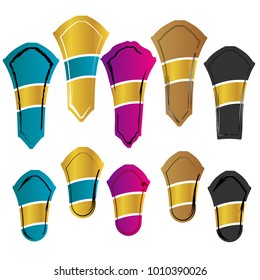 set of blank sticker label product sale banner tag isolated background
