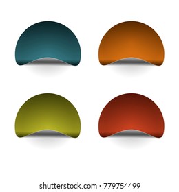 Set of blank stickers. Empty promotional labels. Vector illustration.