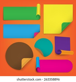 Set Of Blank Stickers on white background