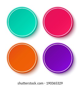 Set of blank stickers. Promotional labels. Vector illustration