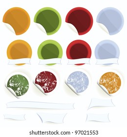 Set of blank stickers vector illustration