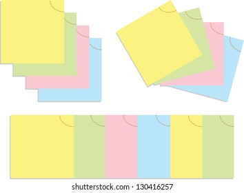 set of blank stickers in vintage colors isolated on white background