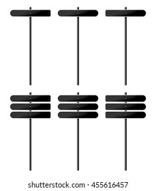 Set of blank street signs, isolated on white background. EPS10 vector illustration.
