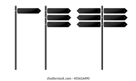 Set of blank street signs, isolated on white background. EPS10 vector illustration.