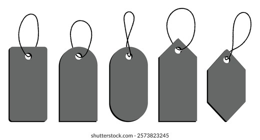 Set of blank tag. Realistic price tag. Special offer or shopping discount label. Retail paper sticker. used for mobile, app, logo design or UI. Price tag icon. Tag label icon,  Flat line vector. EPS10