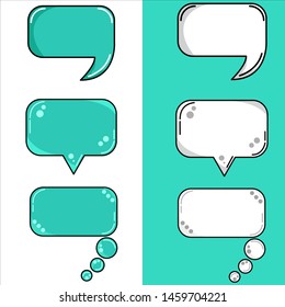 Set of blank template in Pop Art style