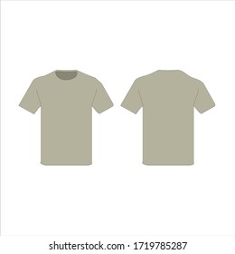 conjunto de camisetas de plantilla en blanco maqueta vista frontal y posterior