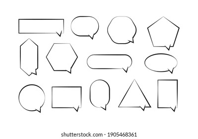 Set of blank templates for text in the style of pop art. Empty clouds for comic dialogs. Comic text bubbles. Vector illustration