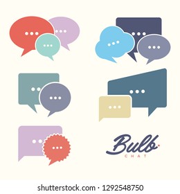 Set of blank text speech template vector bubble chat. Empty Cloud of dialog space for cartoon box pop-art. Vector illustration EPS.8 EPS.10