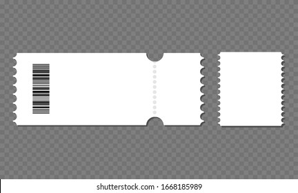 Set blank ticket template. Concert ticket, lottery coupons. Vector coupon - stock vector.