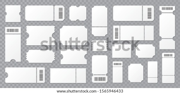 Set blank ticket template. Concert\
ticket, lottery coupons. Vector coupon - stock\
vector.