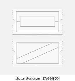Set of blank tickets or coupons.