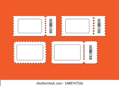 Set of blank tickets template. Vector illustration.