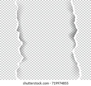 Set of blank Torn paper sheets. Vector note pieces collection with sticky tape