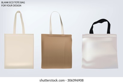 Set of blank  tote bags. Template for your design