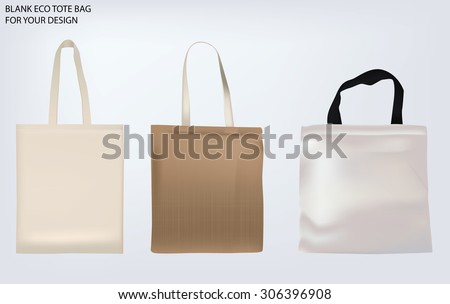 set blank tote bags template your stock vector royalty free