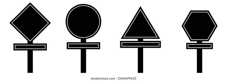 set of blank traffic board icon vector illustration eps 10.