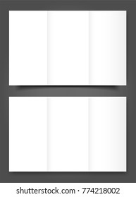 Set of Blank tri fold brochure mock up portrait cover.