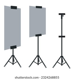 set of blank tripod banners, vector illustration.