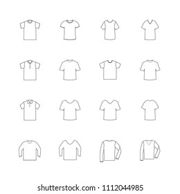 set of blank t-shirt template vector