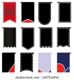 Set of blank vertical banners. Easy to change color design Vector eps10