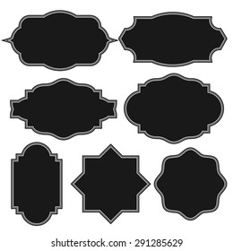 Conjunto de emblemas de quadro vintage em branco e etiquetas background.Vetor ilustração