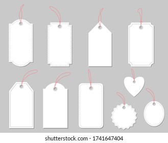 Set of blank vintage frames. Gift tags. Paper labels. Flat design. isolated vectors.
