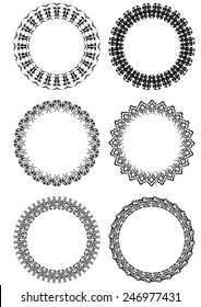 Set of blank vintage lace frames in black and white