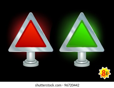 Set of Blank Warning Triangles