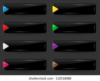 Set of blank web buttons. Vector illustration.