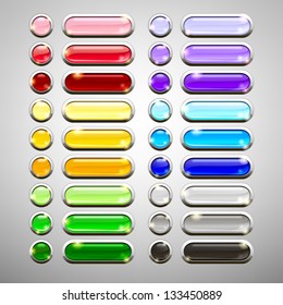 Set of blank web buttons for website or app. Vector eps10.