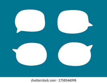 set of blank white bubble speech that design for label, tag, dialog word or chat symbol, empty sticker in flat design for short message